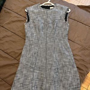 Rebecca Taylor size 4 sleeveless high neck a line silhouette gray dress
